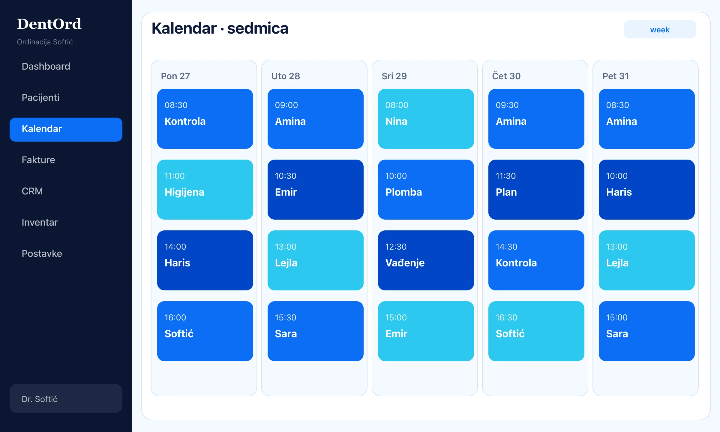 Calendar · week